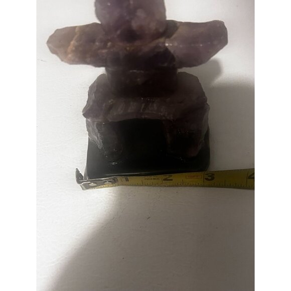 Inukshuk Amethyst Canadian Thunder Bay Carved Stone Figure Statue - Picture 7 of 8